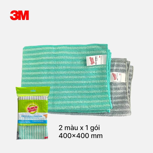 Scotch-brite™ khăn lau microfiber đa năng - 40 cm x 40 cm - 2 cái/gói
